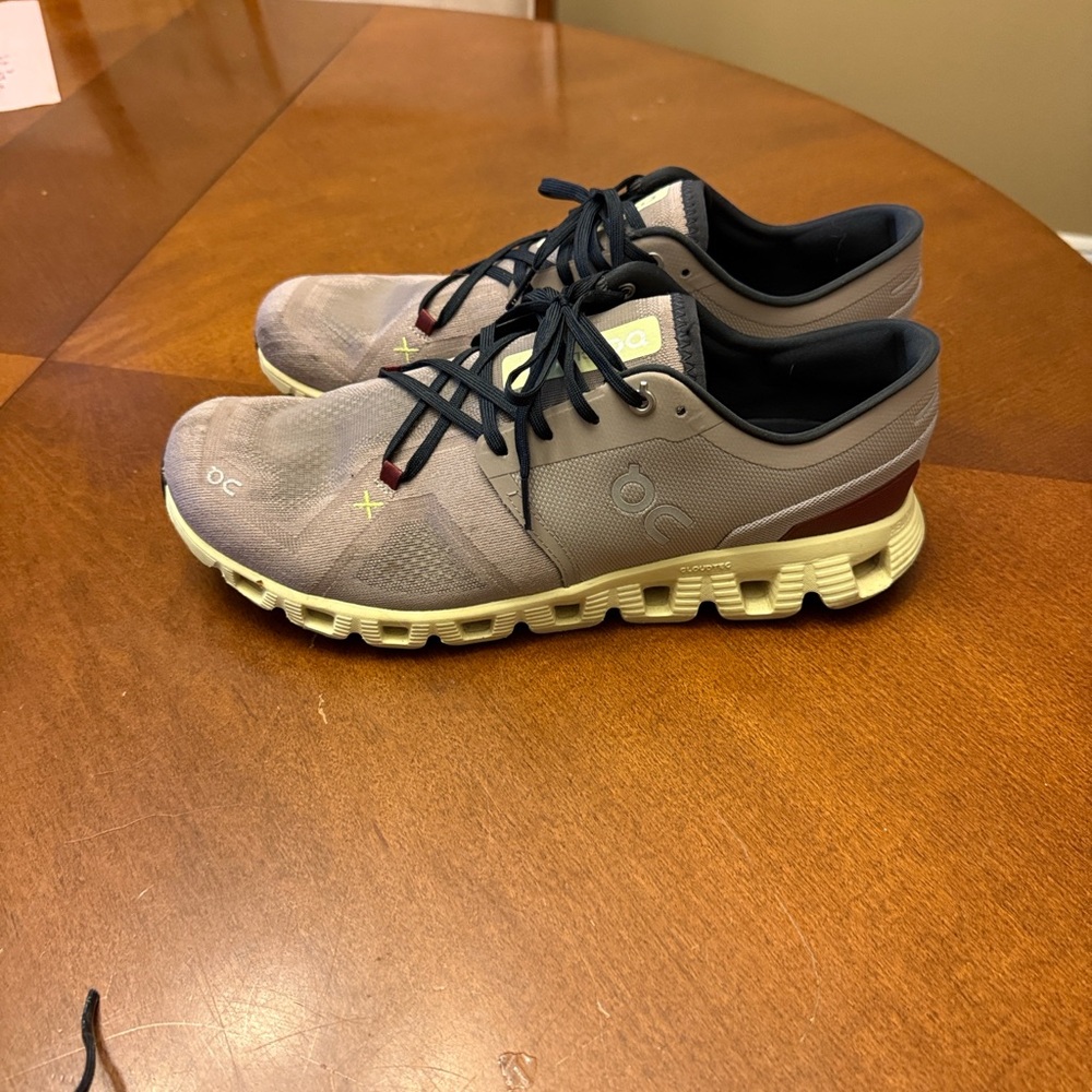 On Running Men's Athletic Shoes in gray and Yellow